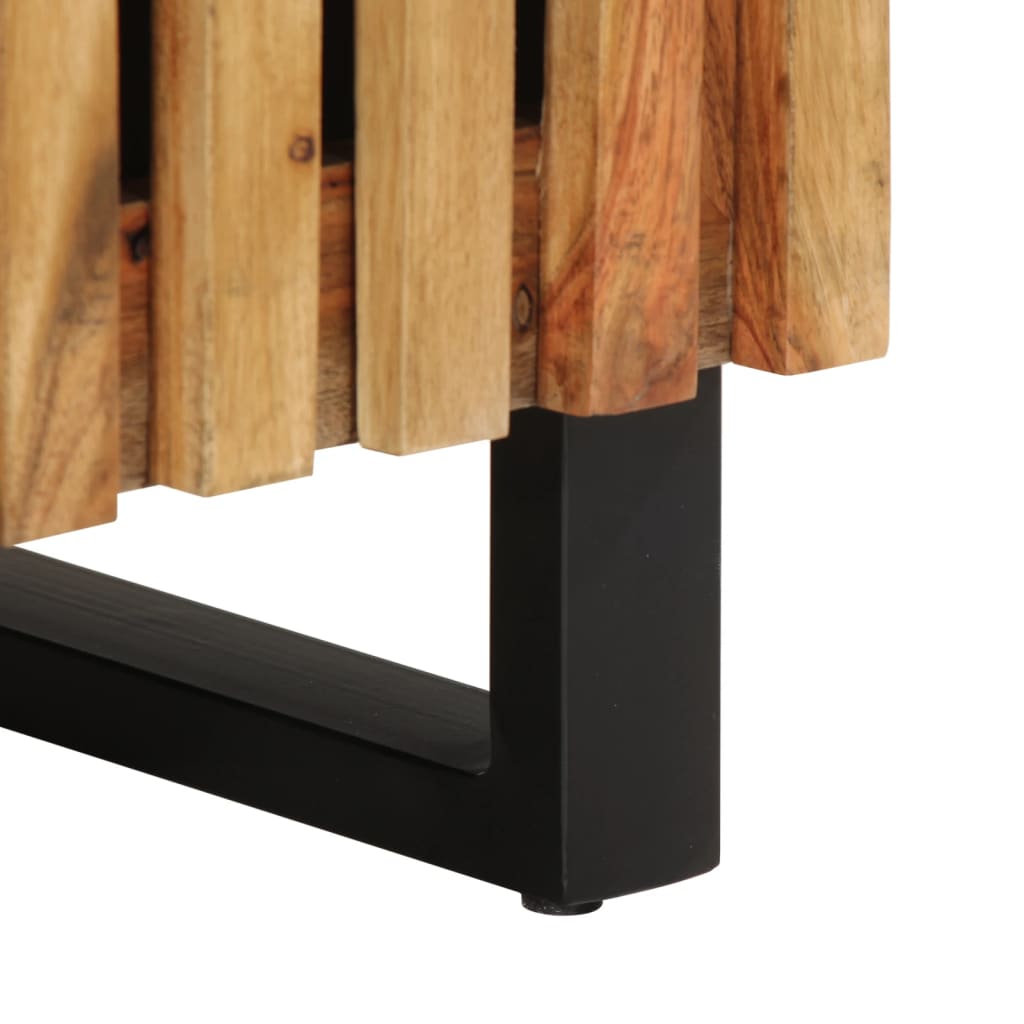 TV Cabinet Wooden and black steel Solid acacia wood, steel
