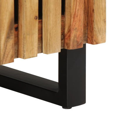 TV Cabinet Wooden and black steel Solid acacia wood, steel
