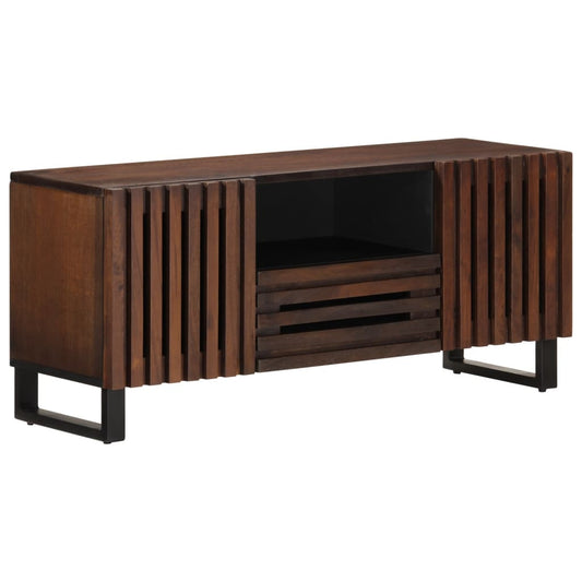 TV Cabinet Brown Solid mango wood, steel Medium TV Cabinet