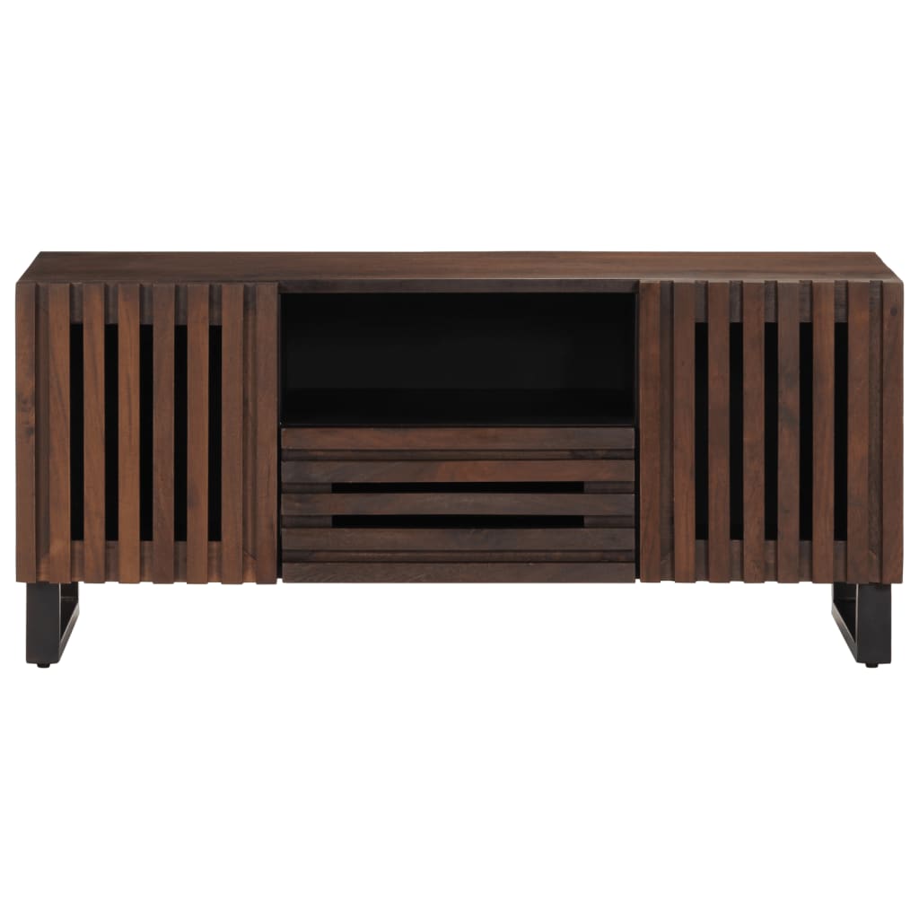 TV Cabinet Brown Solid mango wood, steel Medium TV Cabinet
