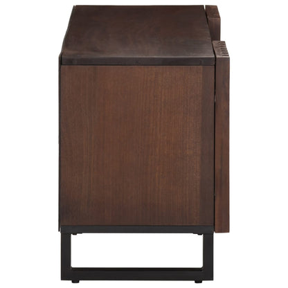 TV Cabinet Brown Solid mango wood, steel Medium TV Cabinet