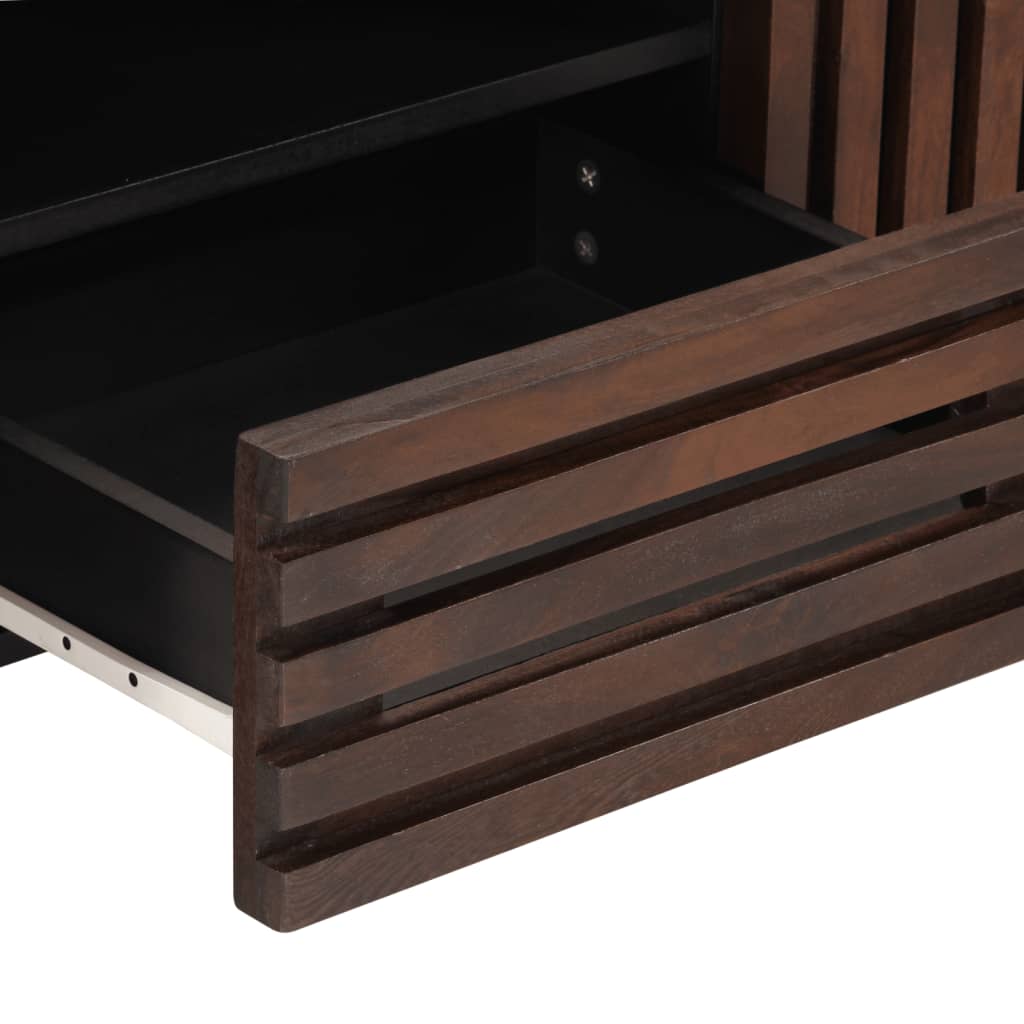 TV Cabinet Brown Solid mango wood, steel Medium TV Cabinet