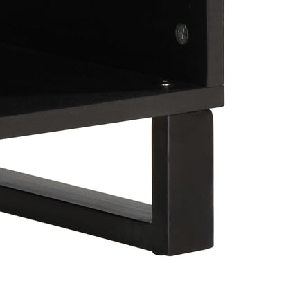 TV Cabinet Natural Wood and Black Solid Acacia Wood and Steel