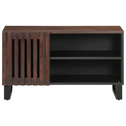 TV Cabinet Brown Solid Mango Wood, Steel Medium TV Cabinet