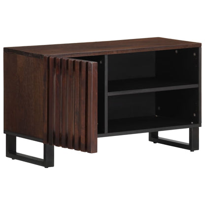 TV Cabinet Brown Solid Mango Wood, Steel Medium TV Cabinet