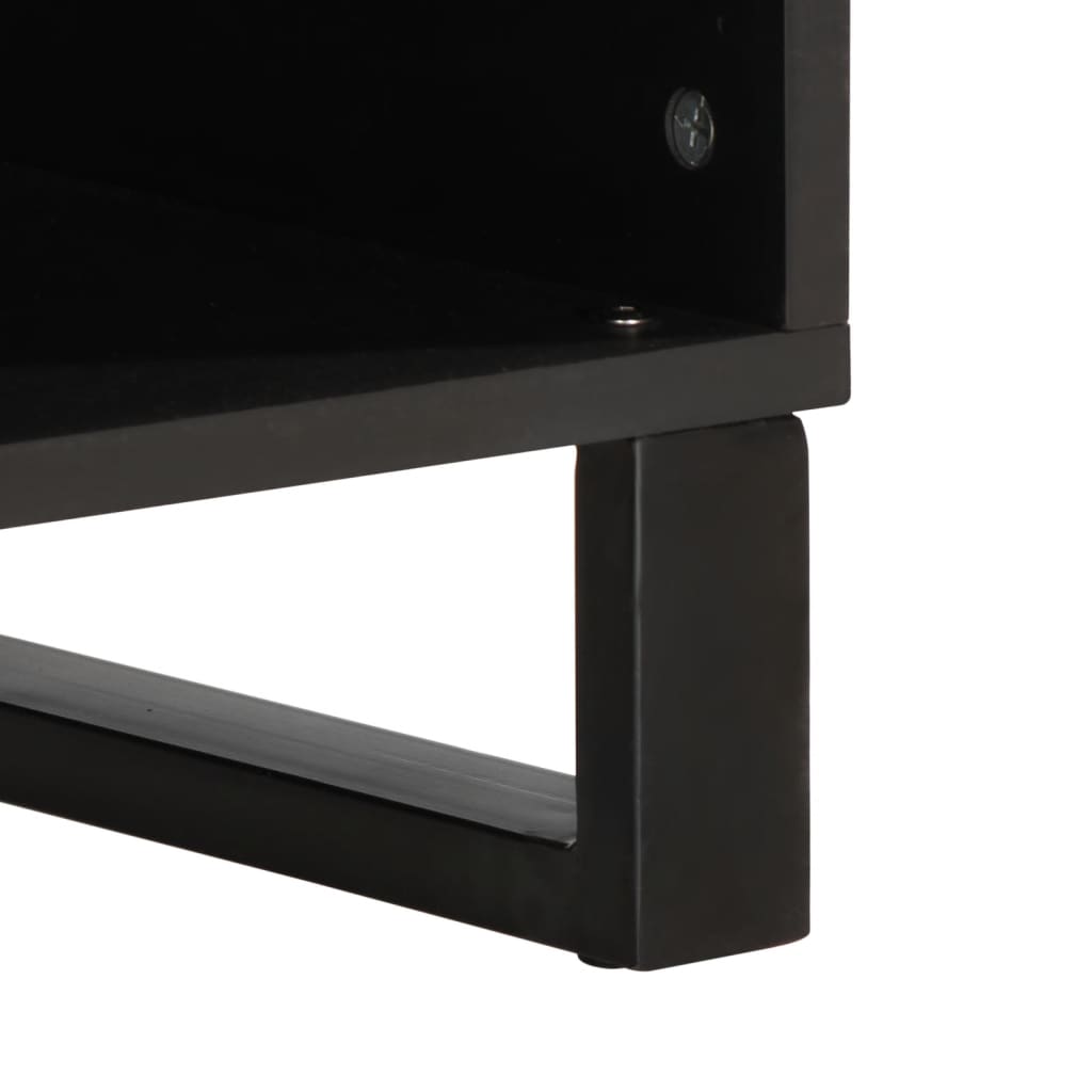 TV Cabinet Brown Solid Mango Wood, Steel Medium TV Cabinet