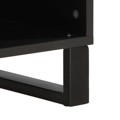 TV Cabinet Brown Solid Mango Wood, Steel Medium TV Cabinet