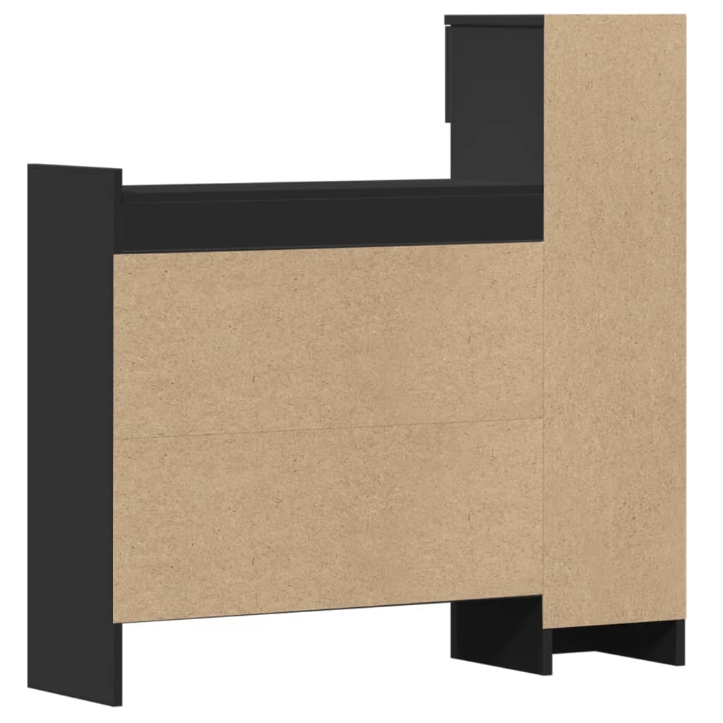 Shoe Cabinet Black 39.6"x11"x39.4" Engineered Wood