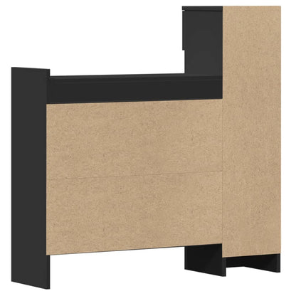 Shoe Cabinet Black 39.6"x11"x39.4" Engineered Wood