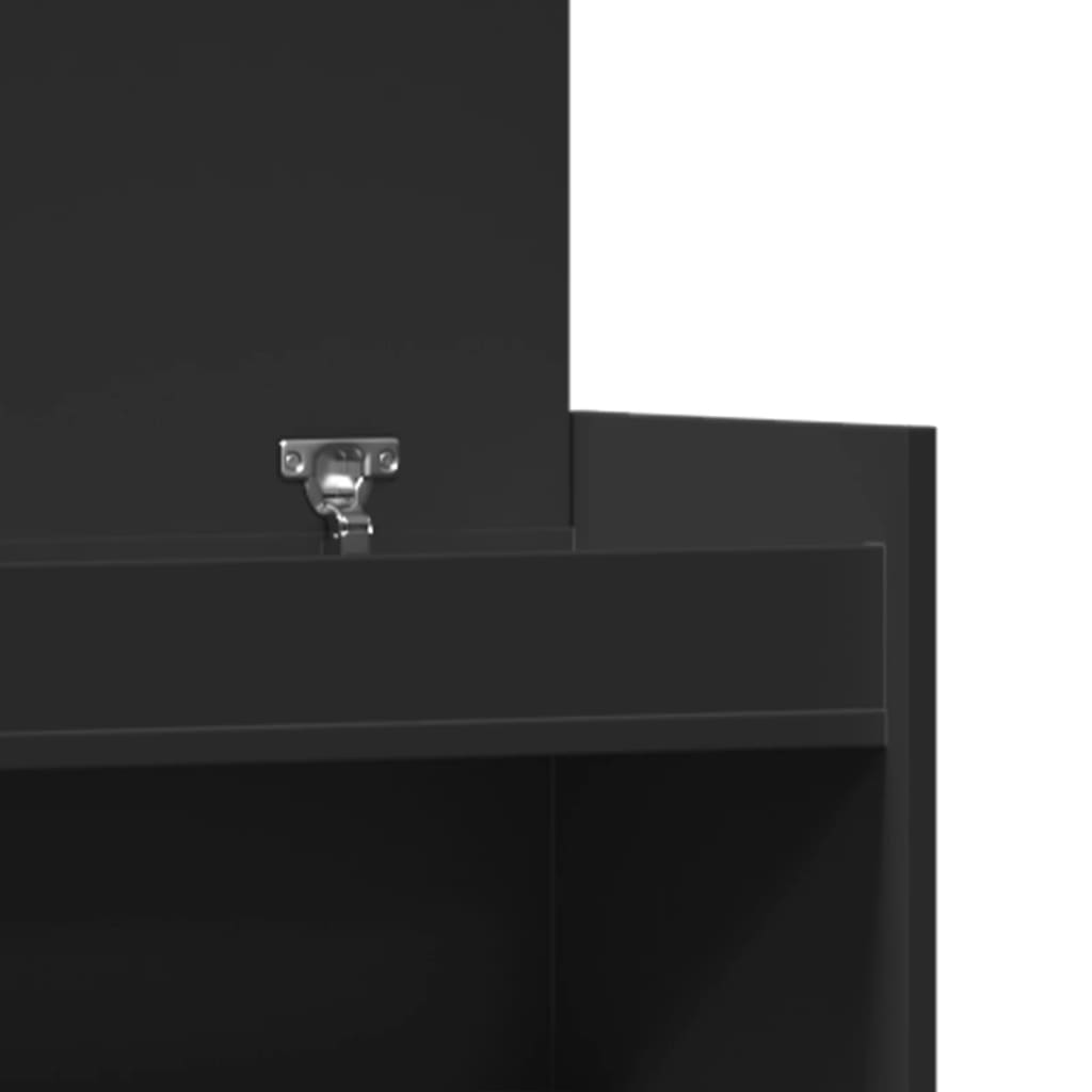 Shoe Cabinet Black 39.6"x11"x39.4" Engineered Wood