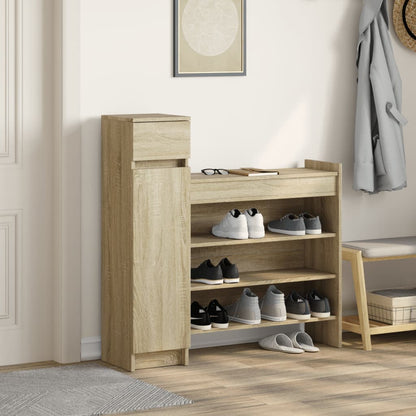 Shoe Cabinet Sonoma Oak 39.6"x11"x39.4" Engineered Wood