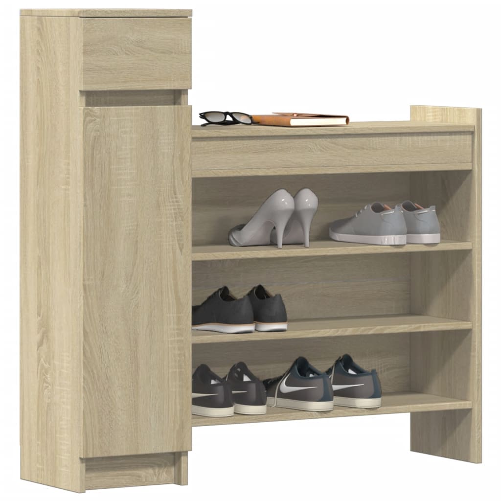 Shoe Cabinet Sonoma Oak 39.6"x11"x39.4" Engineered Wood