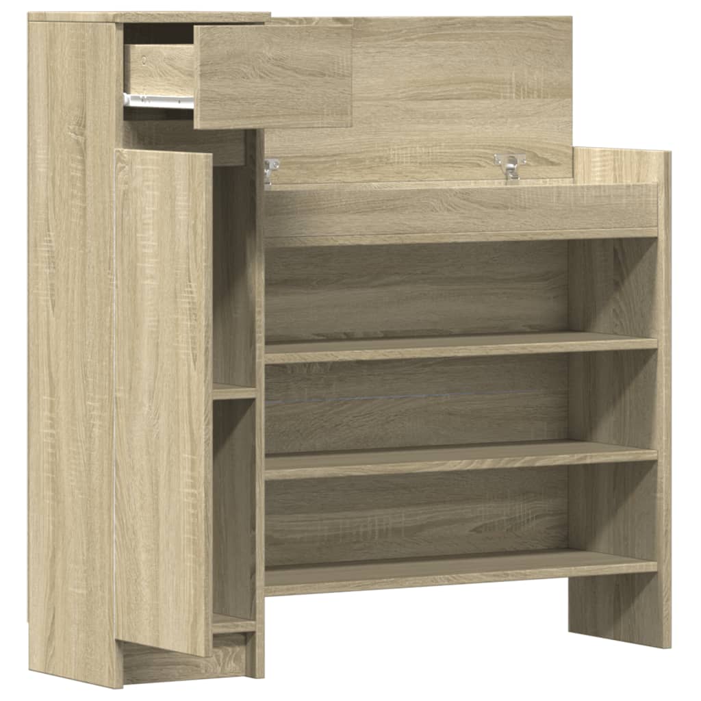 Shoe Cabinet Sonoma Oak 39.6"x11"x39.4" Engineered Wood