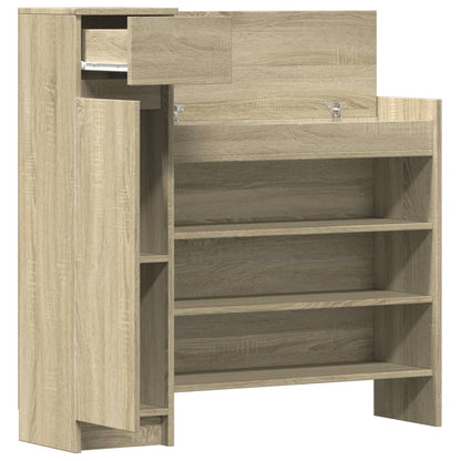 Shoe Cabinet Sonoma Oak 39.6"x11"x39.4" Engineered Wood