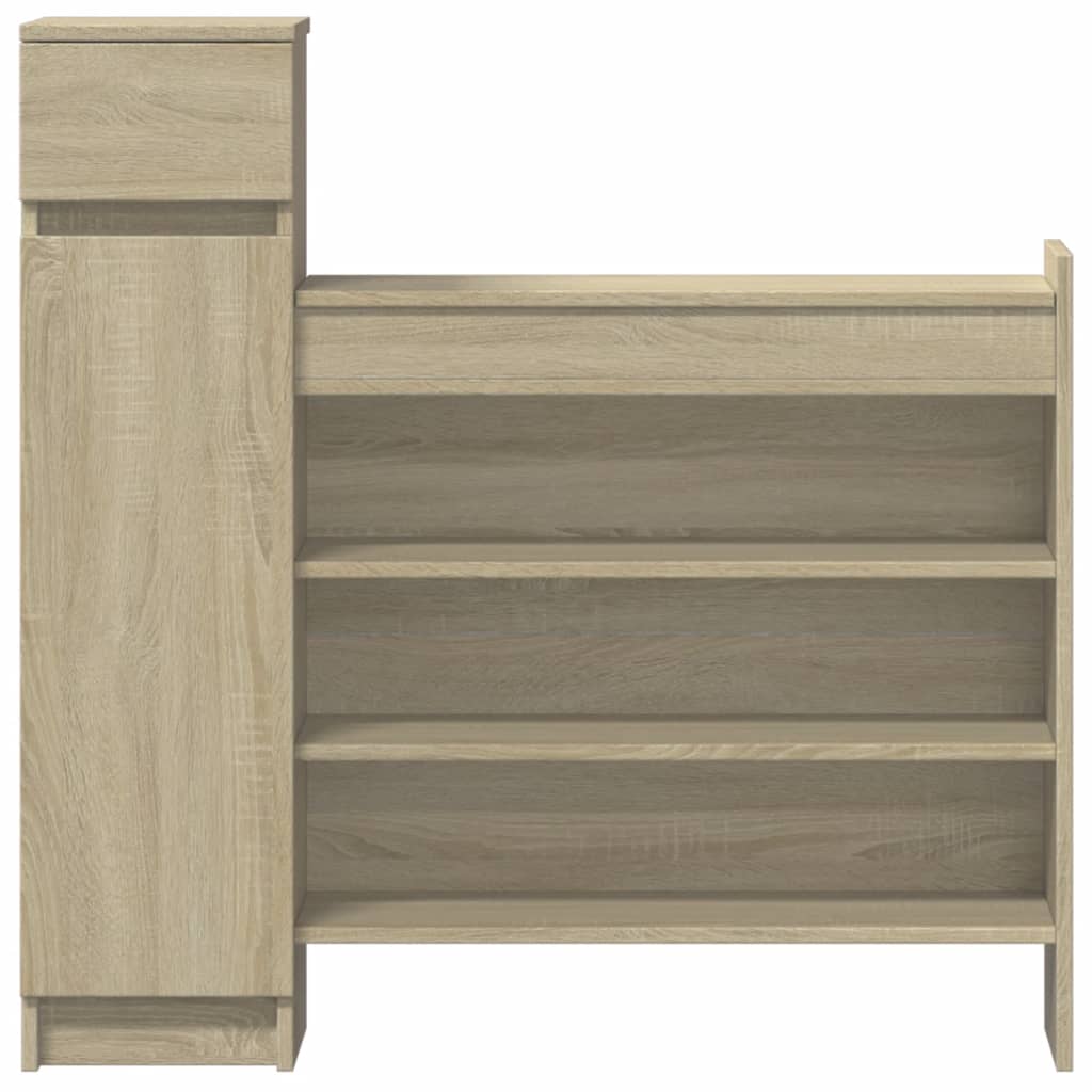 Shoe Cabinet Sonoma Oak 39.6"x11"x39.4" Engineered Wood