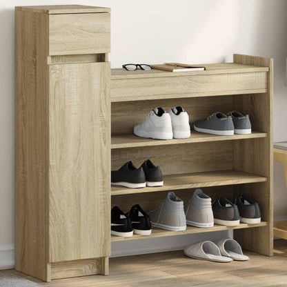 Shoe Cabinet Sonoma Oak 39.6"x11"x39.4" Engineered Wood