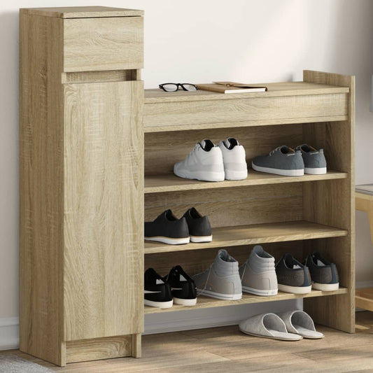 Shoe Cabinet Sonoma Oak 39.6"x11"x39.4" Engineered Wood