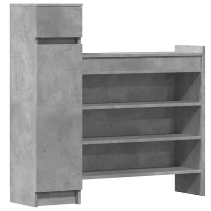 Shoe Cabinet Concrete Gray 39.6"x11"x39.4" Engineered Wood