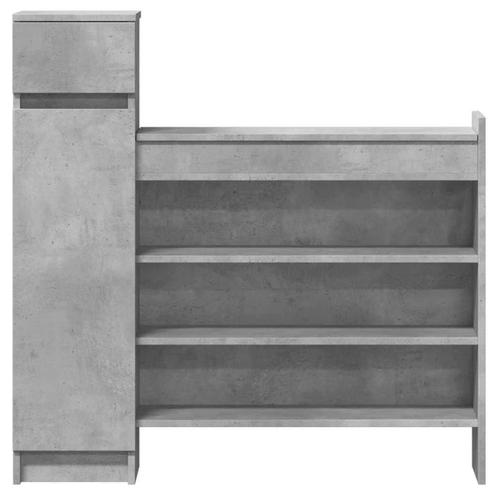 Shoe Cabinet Concrete Gray 39.6"x11"x39.4" Engineered Wood