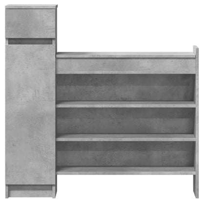 Shoe Cabinet Concrete Gray 39.6"x11"x39.4" Engineered Wood