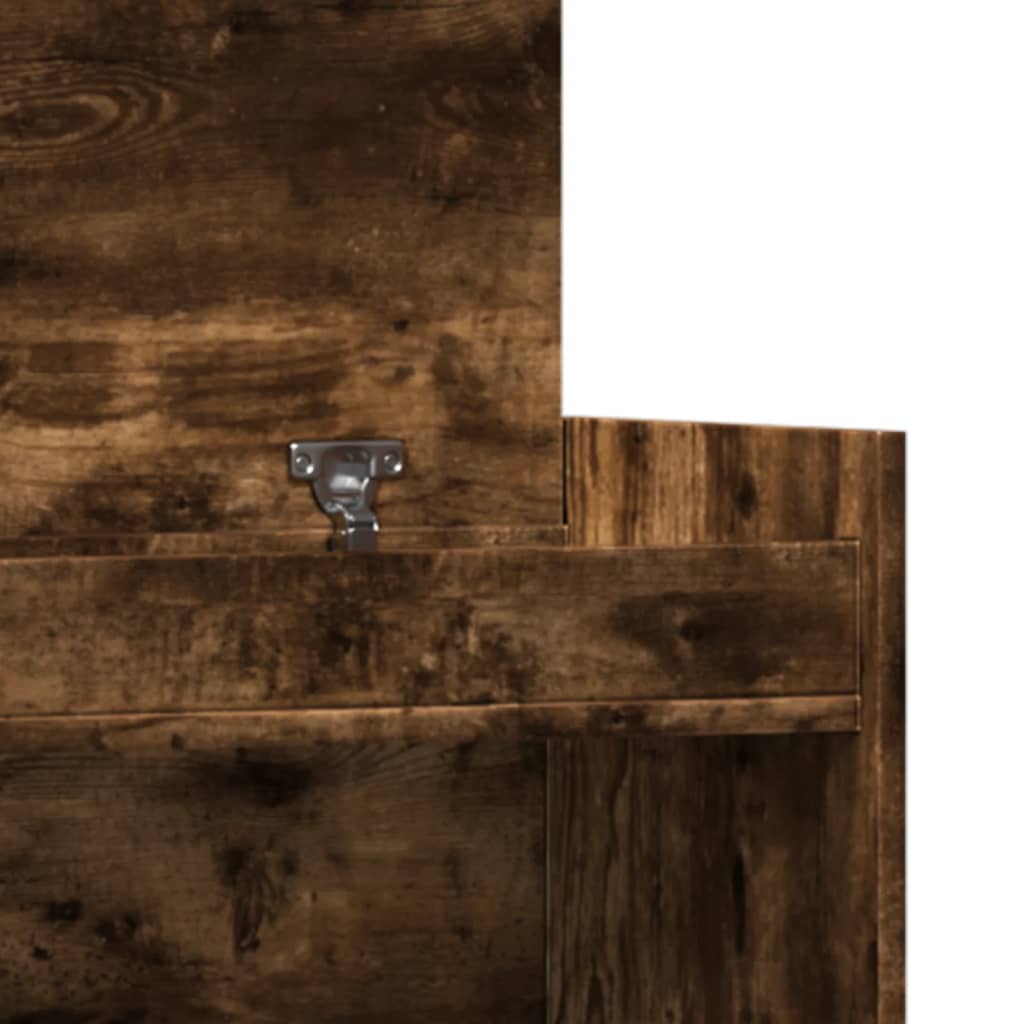 Shoe Cabinet Smoked Oak 39.6"x11"x39.4" Engineered Wood