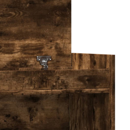 Shoe Cabinet Smoked Oak 39.6"x11"x39.4" Engineered Wood
