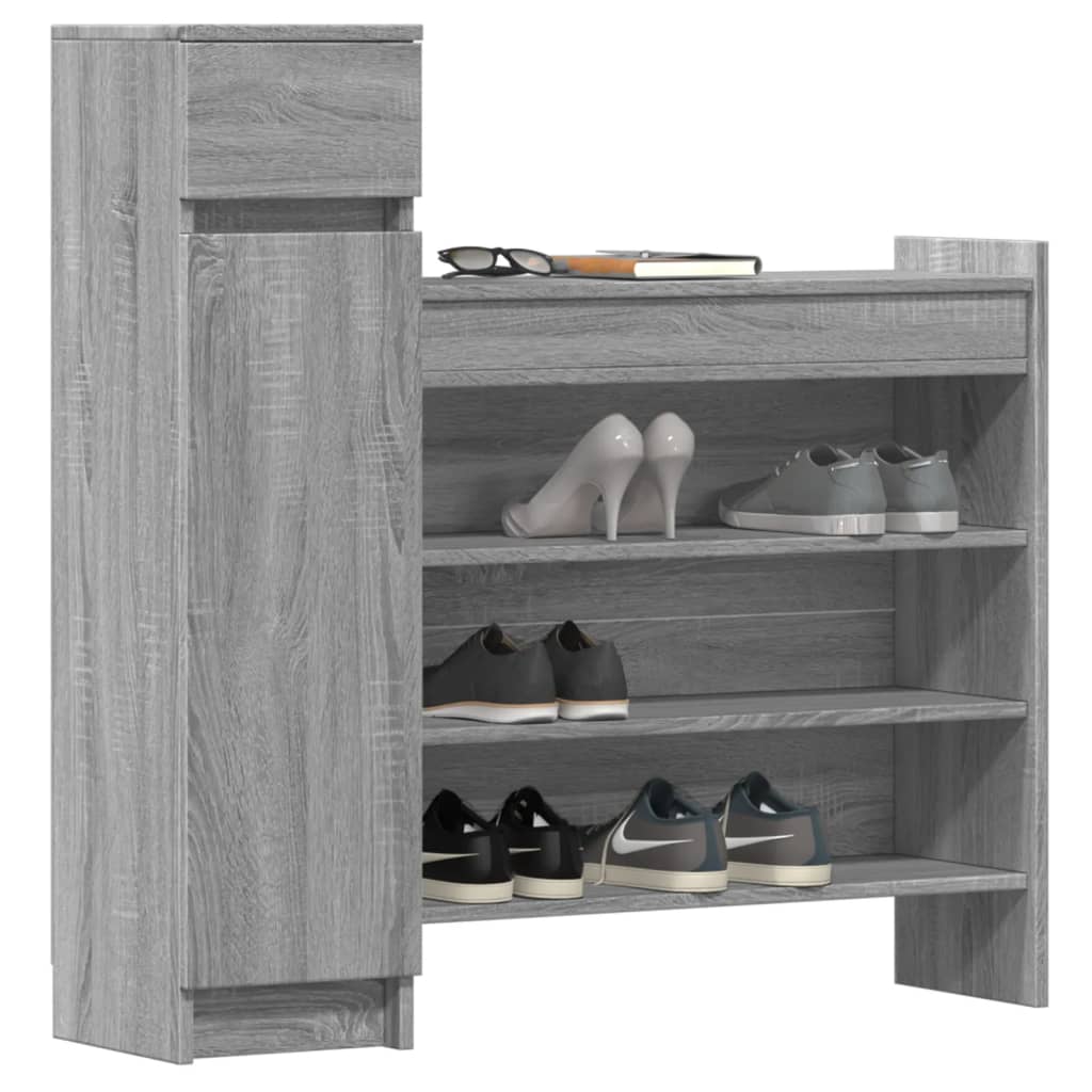 Shoe Cabinet Gray Sonoma 39.6"x11"x39.4" Engineered Wood