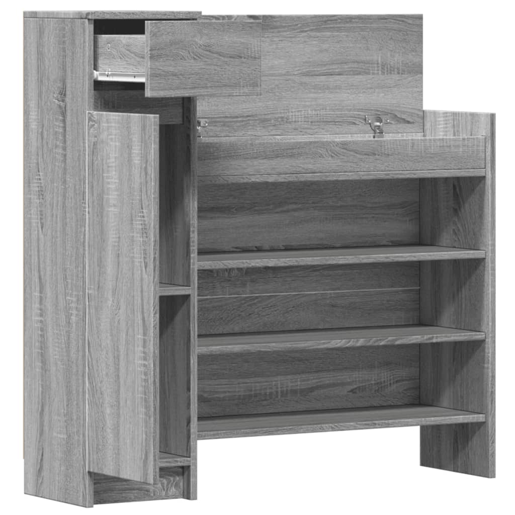 Shoe Cabinet Gray Sonoma 39.6"x11"x39.4" Engineered Wood