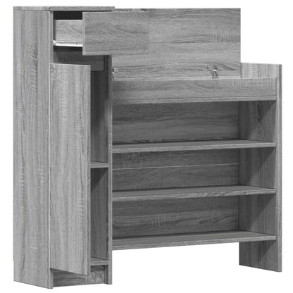 Shoe Cabinet Gray Sonoma 39.6"x11"x39.4" Engineered Wood