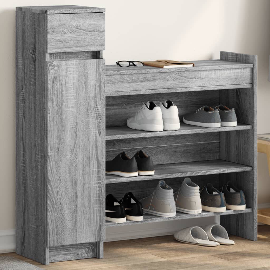 Shoe Cabinet Gray Sonoma 39.6"x11"x39.4" Engineered Wood