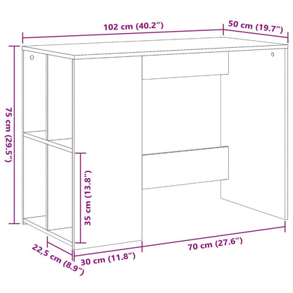 Desk Sonoma Oak 40.2"x19.7"x29.5" Engineered Wood
