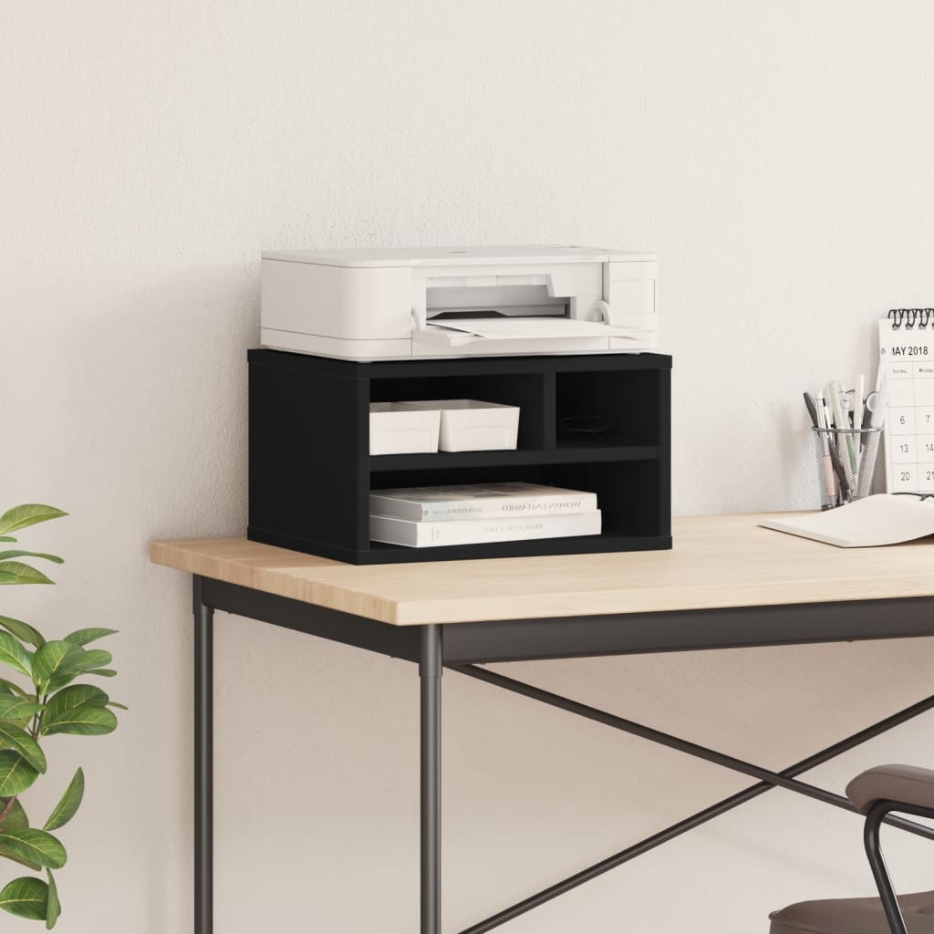 Printer Stand Black 15.7"x12.6"x8.9" Engineered Wood