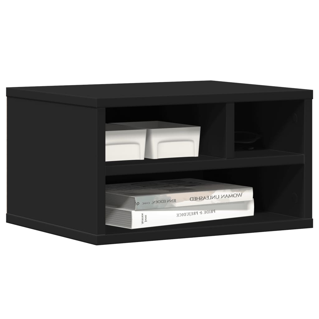 Printer Stand Black 15.7"x12.6"x8.9" Engineered Wood