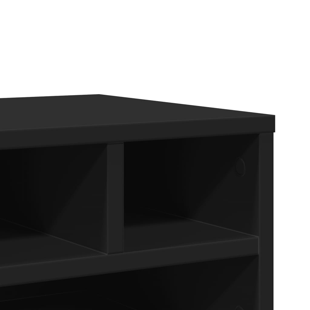 Printer Stand Black 15.7"x12.6"x8.9" Engineered Wood