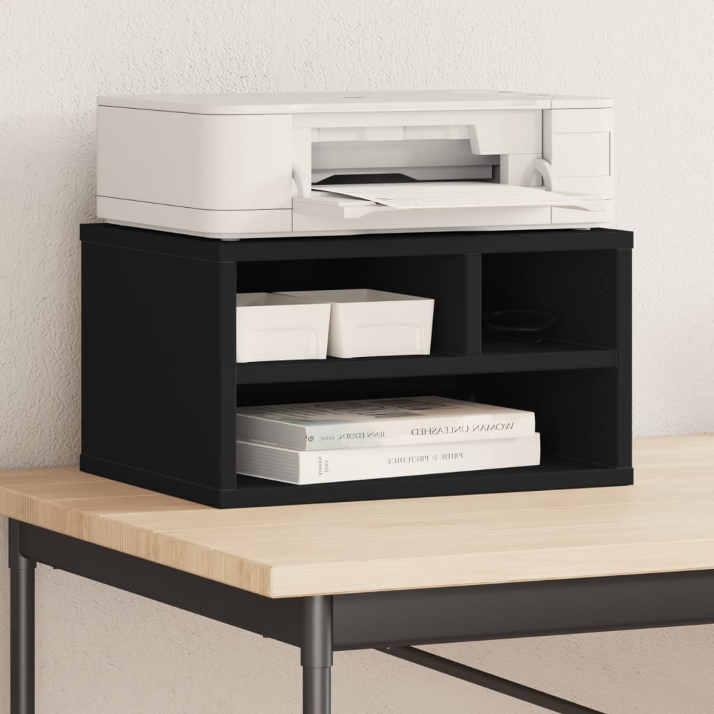 Printer Stand Black 15.7"x12.6"x8.9" Engineered Wood