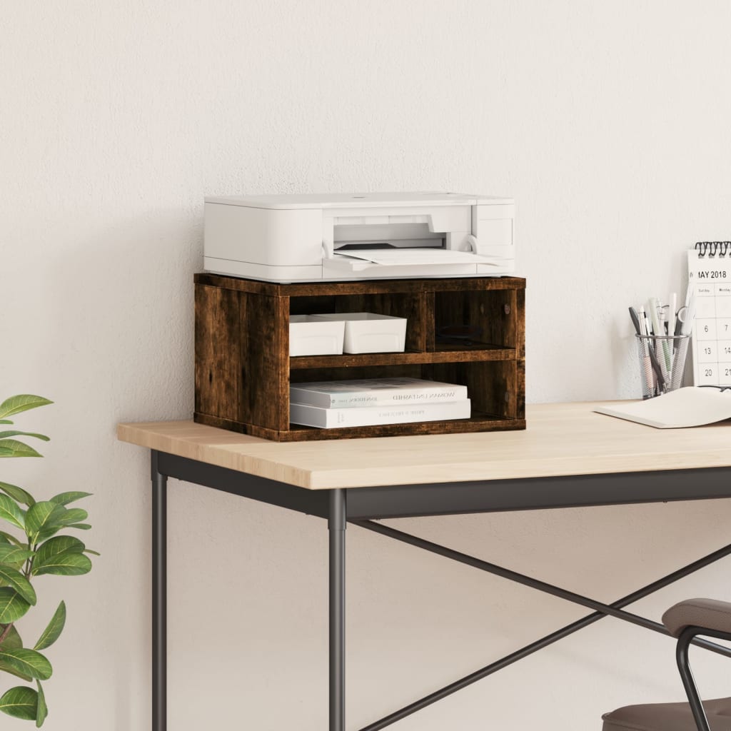 Printer Stand Smoked Oak 15.7"x12.6"x8.9" Engineered Wood