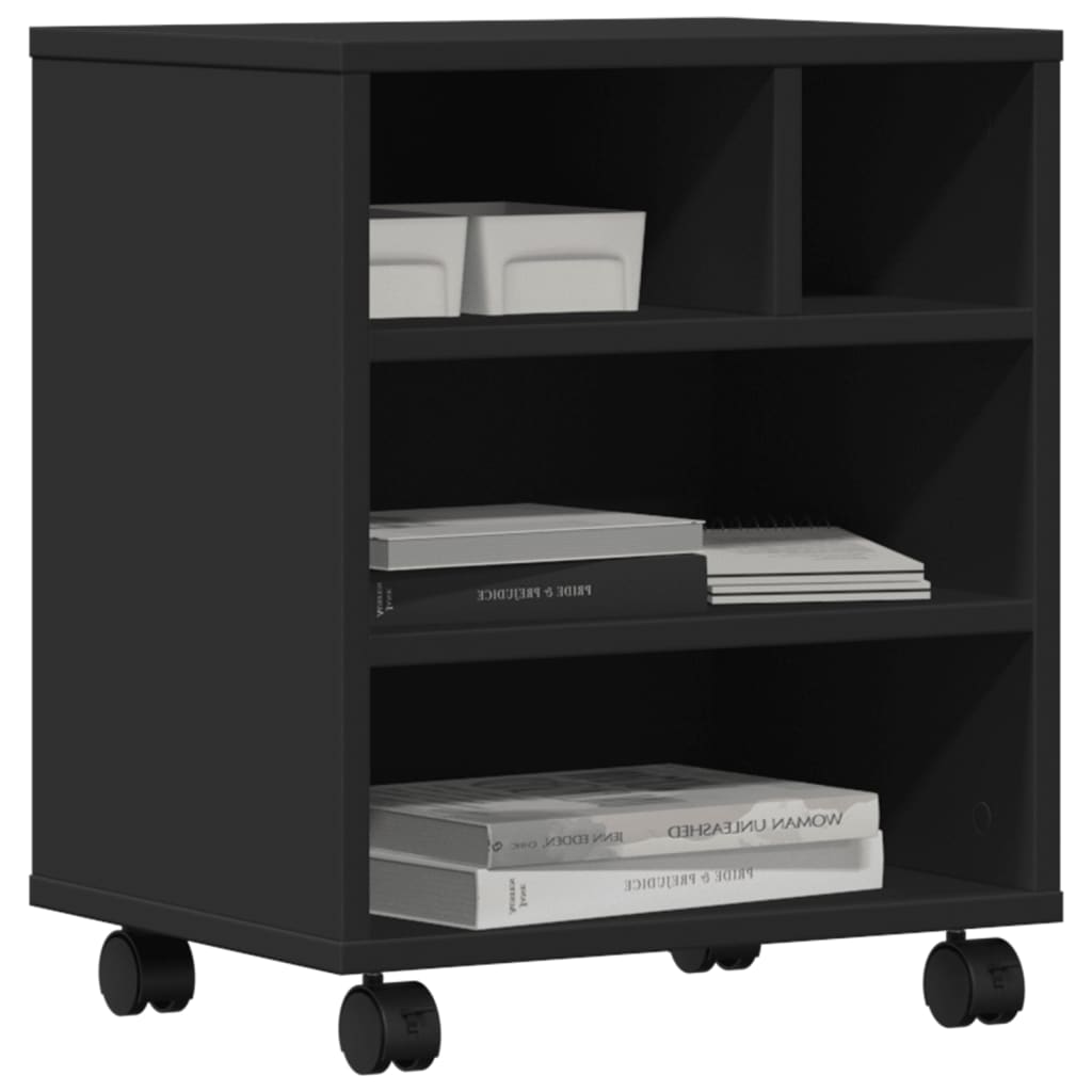 Printer Stand with Wheels Black 16.1"x12.6"x18.9"
