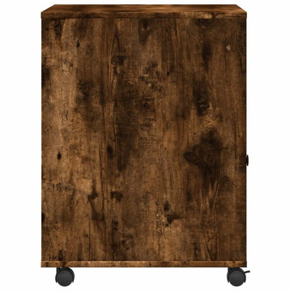 Printer Stand with Wheels Smoked Oak 23.6"x19.7"x26.4"