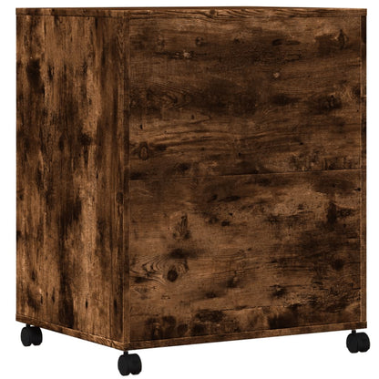 Printer Stand with Wheels Smoked Oak 23.6"x18.9"x29.1"
