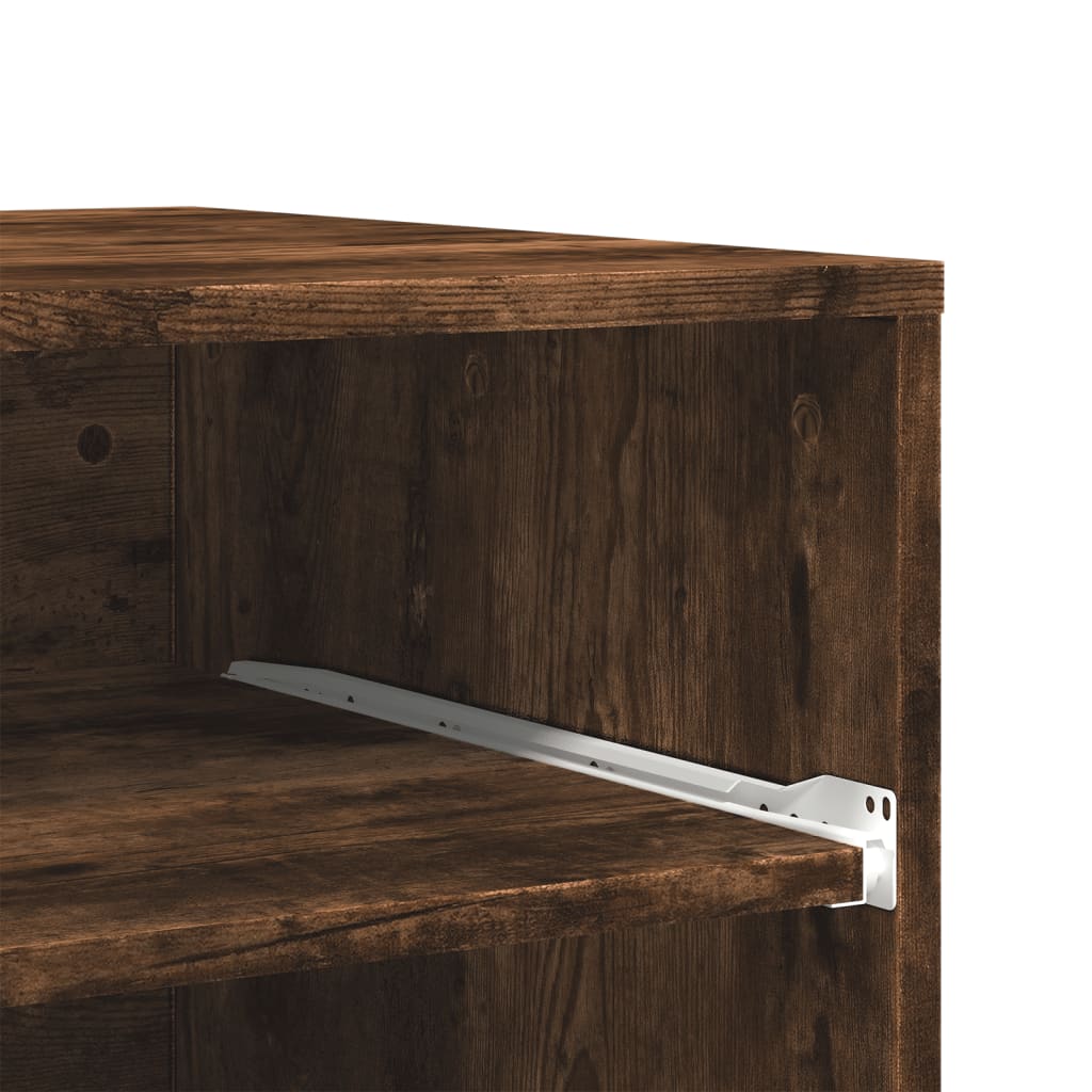 Printer Stand with Wheels Smoked Oak 23.6"x18.9"x29.1"