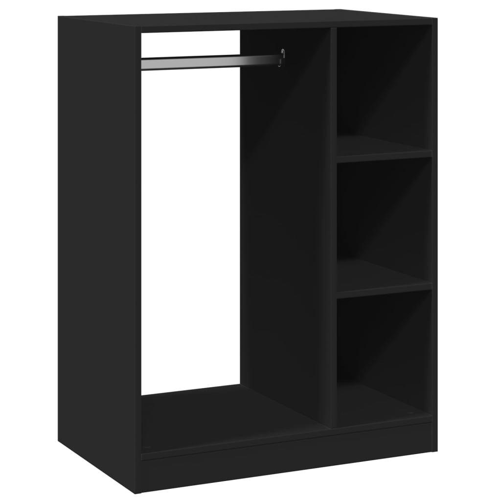 Wardrobe Black Engineered wood Compact Wardrobe Rectangular