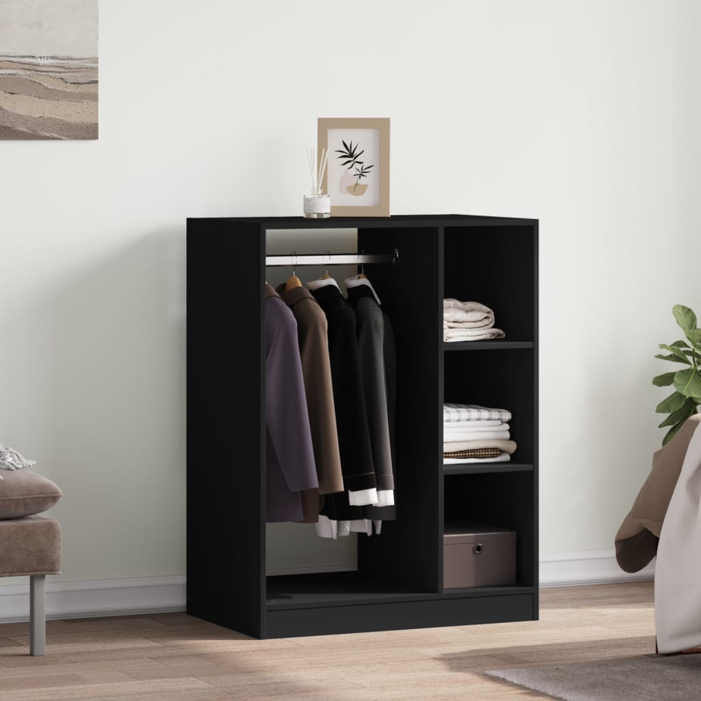 Wardrobe Black Engineered wood Compact Wardrobe Rectangular