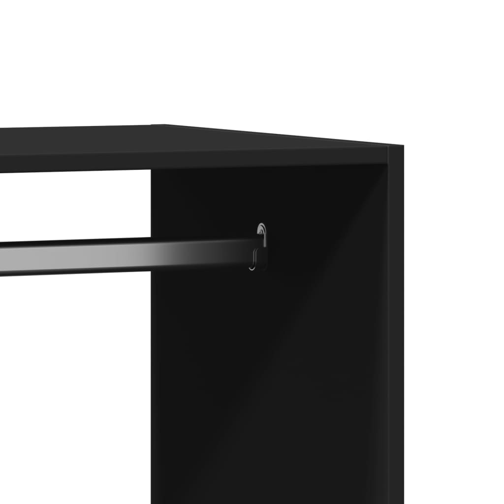 Wardrobe Black Engineered wood Compact Wardrobe Rectangular