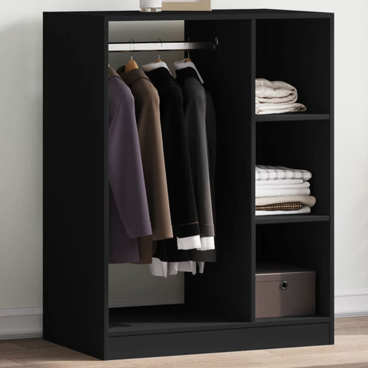 Wardrobe Black Engineered wood Compact Wardrobe Rectangular