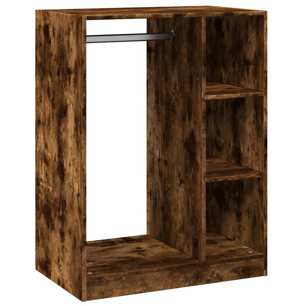 Wardrobe Smoked Oak Engineered Wood Medium Wardrobe Rectangular