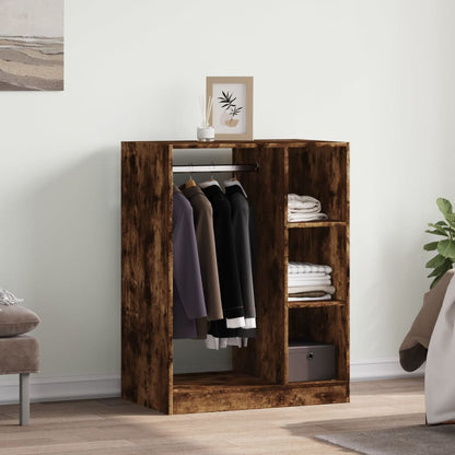 Wardrobe Smoked Oak Engineered Wood Medium Wardrobe Rectangular