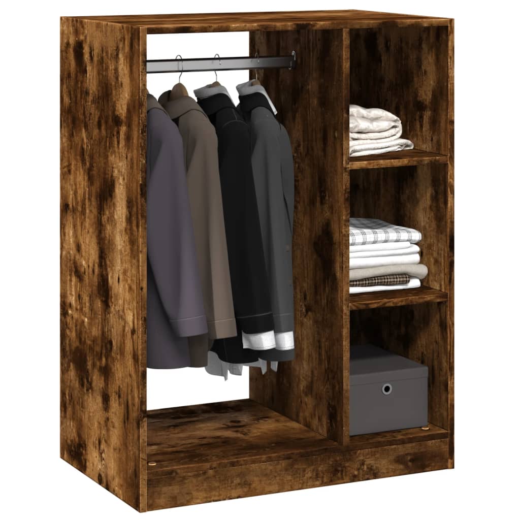 Wardrobe Smoked Oak Engineered Wood Medium Wardrobe Rectangular