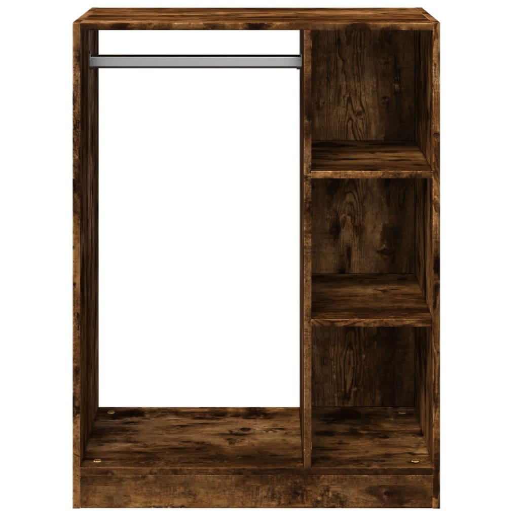 Wardrobe Smoked Oak Engineered Wood Medium Wardrobe Rectangular