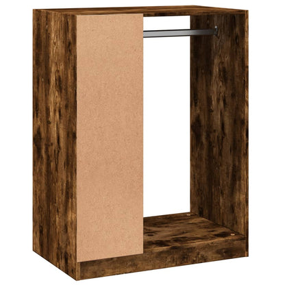 Wardrobe Smoked Oak Engineered Wood Medium Wardrobe Rectangular