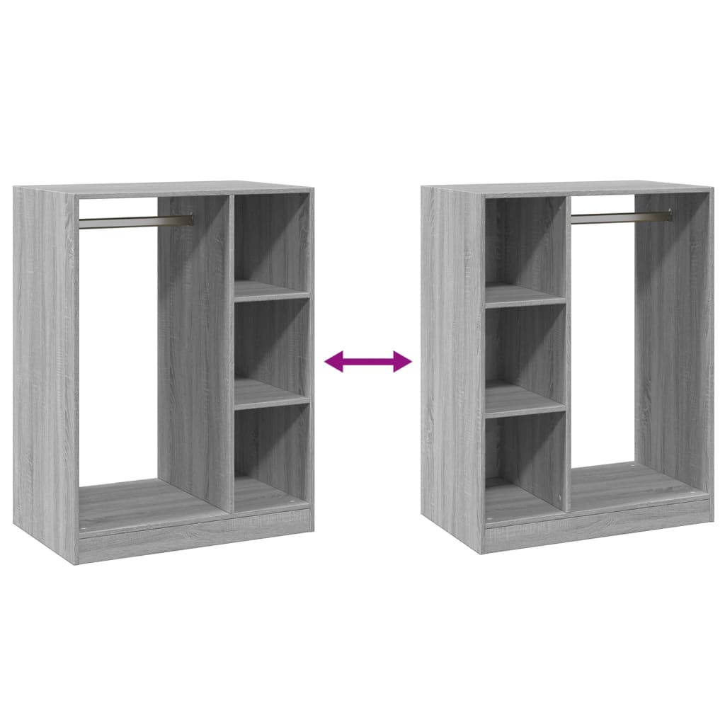 Wardrobe Grey sonoma Engineered wood Compact Wardrobe